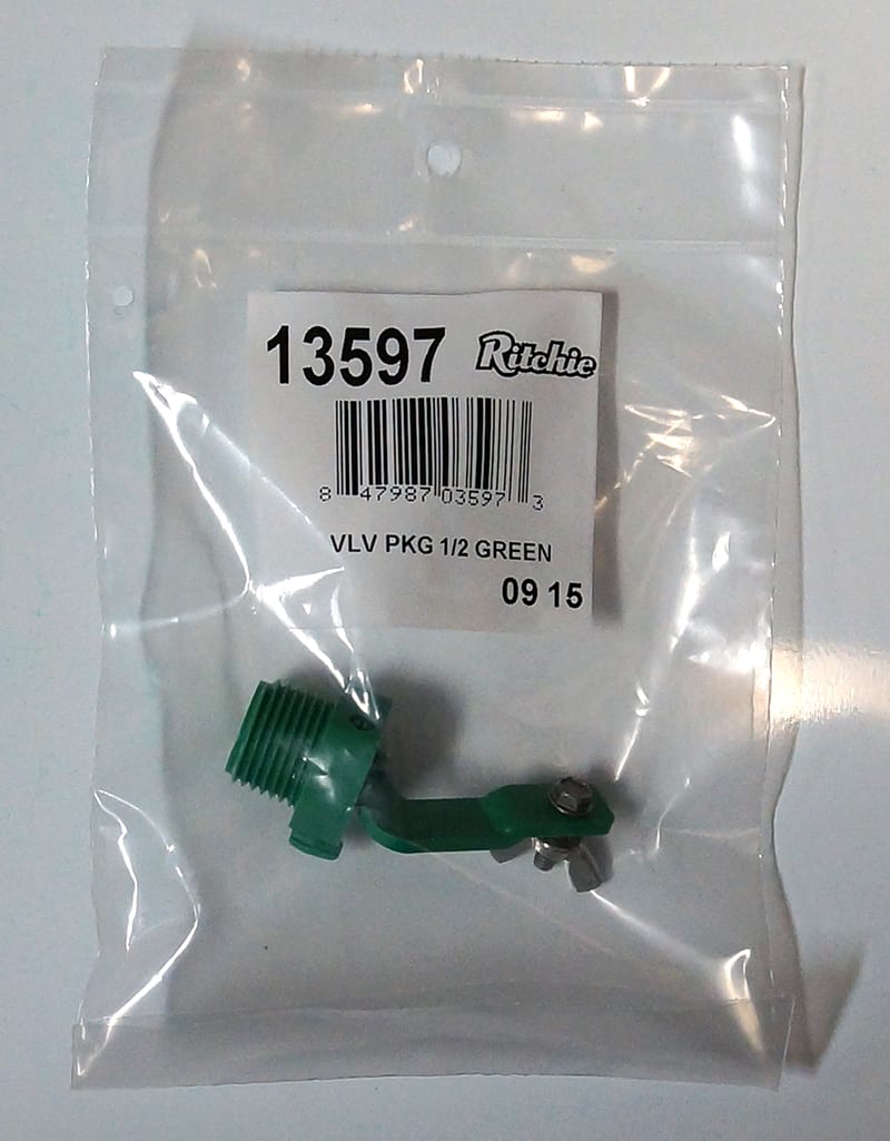 Ritchie Waterer Part 13597 1/2" Valve Package GREEN 