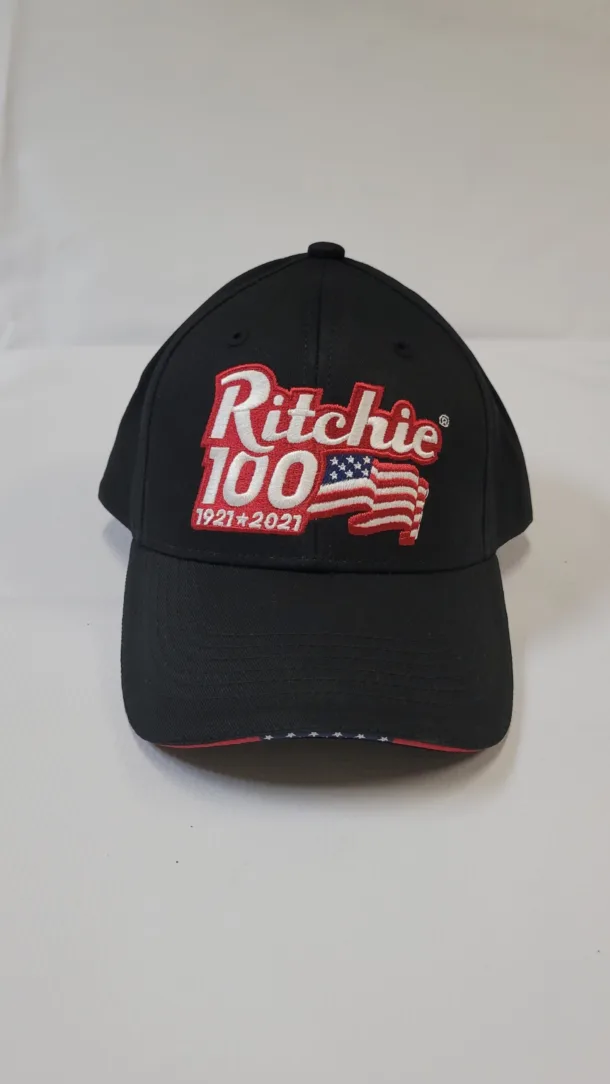Hat Black w/ Flag 100th Year